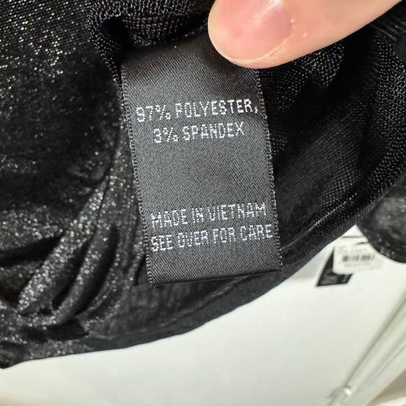 BCX Black Metallic Off-Shoulder Ruffle Long Sleeve Top – Size Medium - Picture 7 of 8